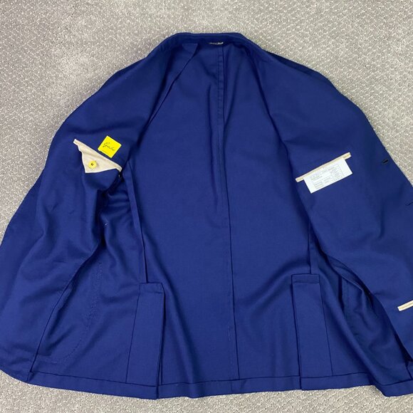 Gabo Napoli Wool Blazer Sport Coat Men's 44R Fits like 42S Blue Lightweight Wool - Picture 6 of 13